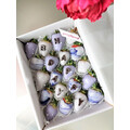 20pcs Purple Marble Chocolate Strawberries Gift Box (Custom Wording)